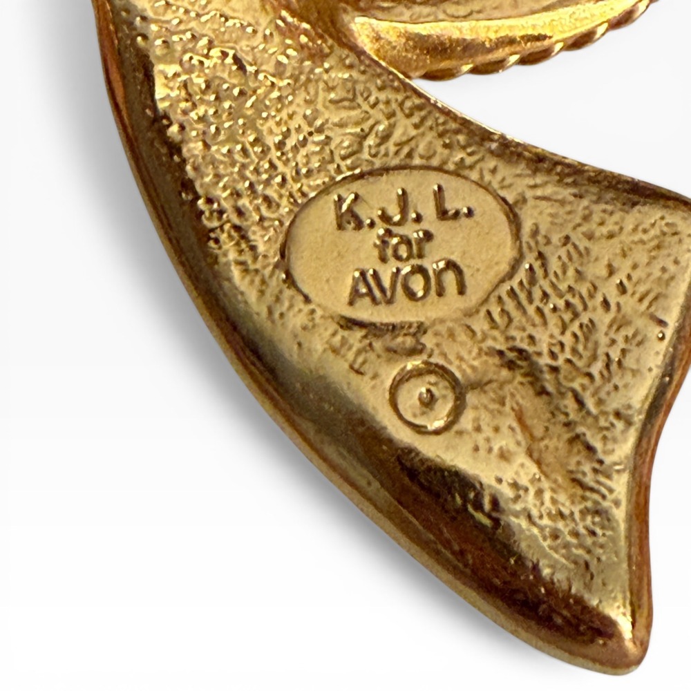 K.J.L. for Avon Vintage Black Enamel Gold Tone Bow bolo Kenneth Jay Lane - Picture 7 of 8